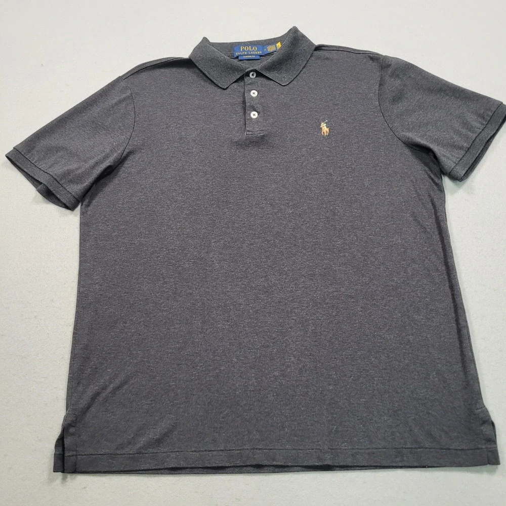 Polo Ralph Lauren Mens Classic Fit Short Sleeve Polo Shirt Gray Medium 175/96A